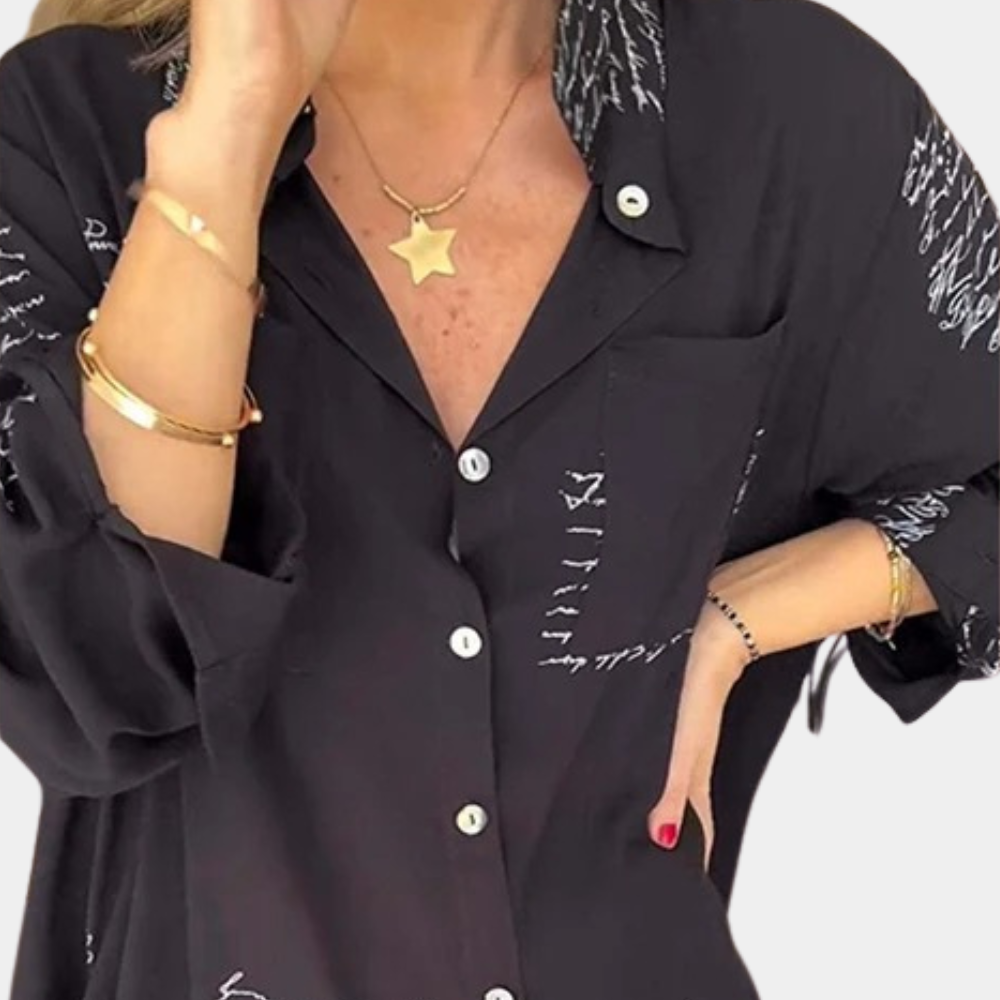 Levoire | T-Shirt À Imprimé Letter Trendy Noir