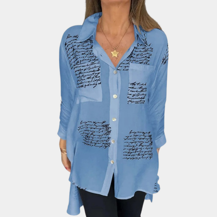 Levoire | T-Shirt À Imprimé Letter Trendy Bleu