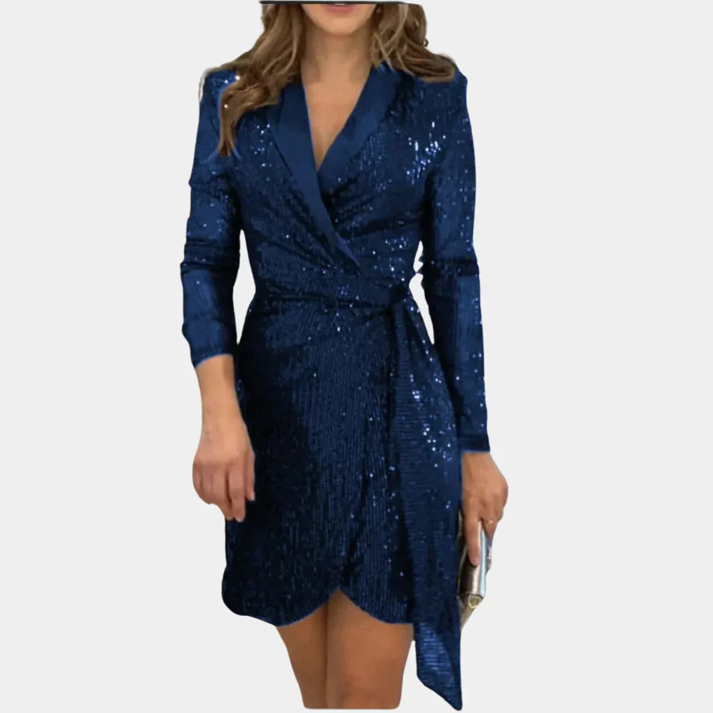 Levoire | Robe Minime V Avec Décolleté En V Et Revers Bleu