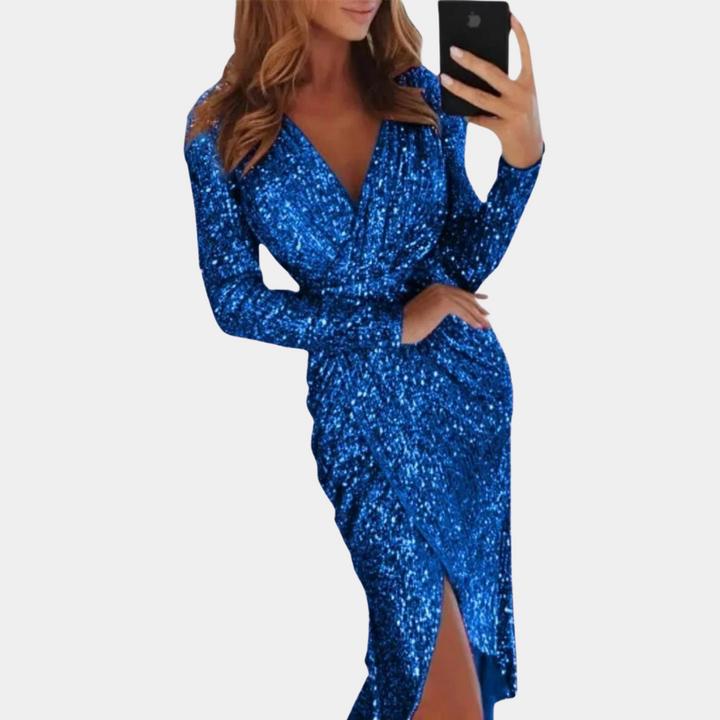 Levoire | Robe À Manches Longues Pour Femmes Bleu
