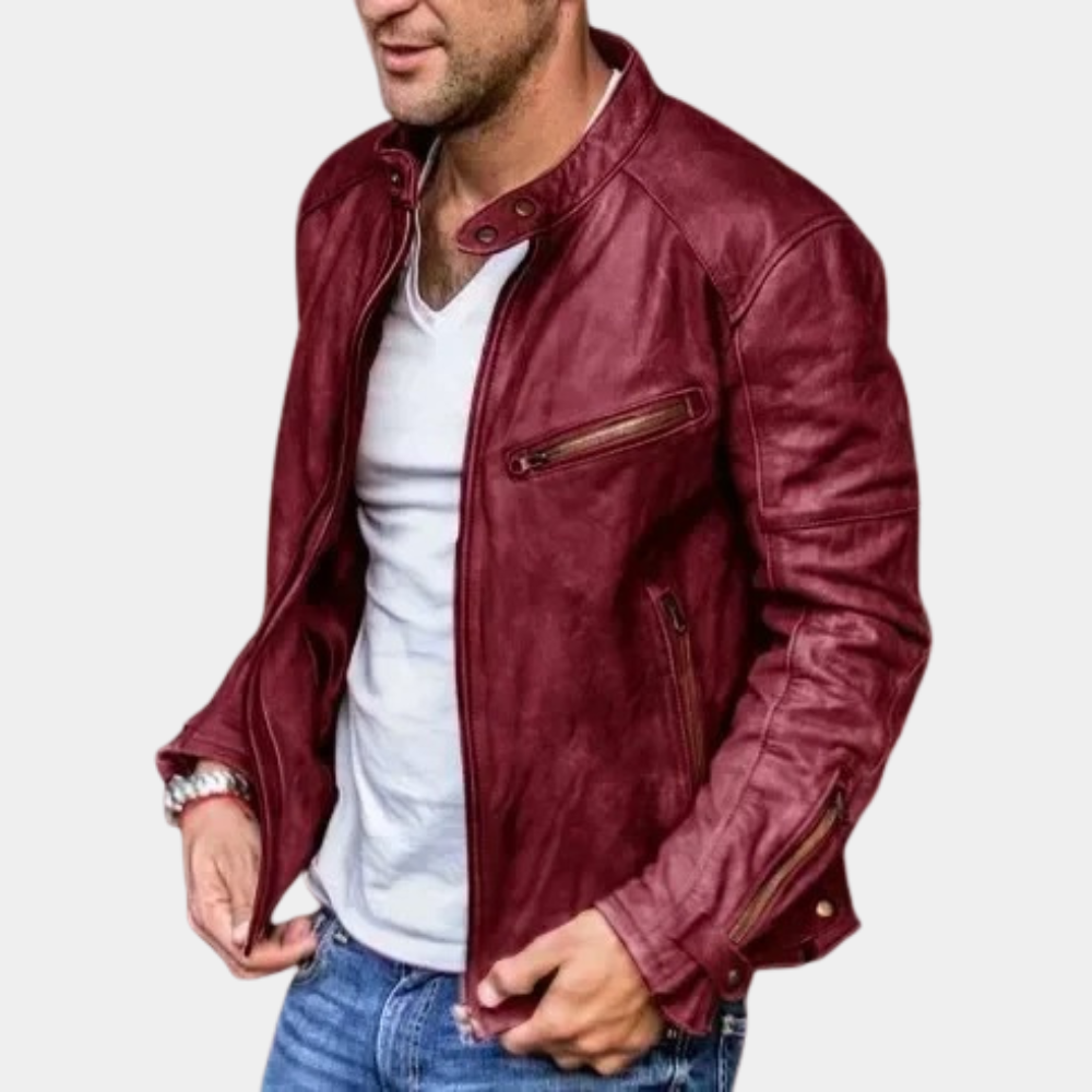 Levoire | Veste En Cuir Classique Résistante Aux Intempéries Pour Homme Rot