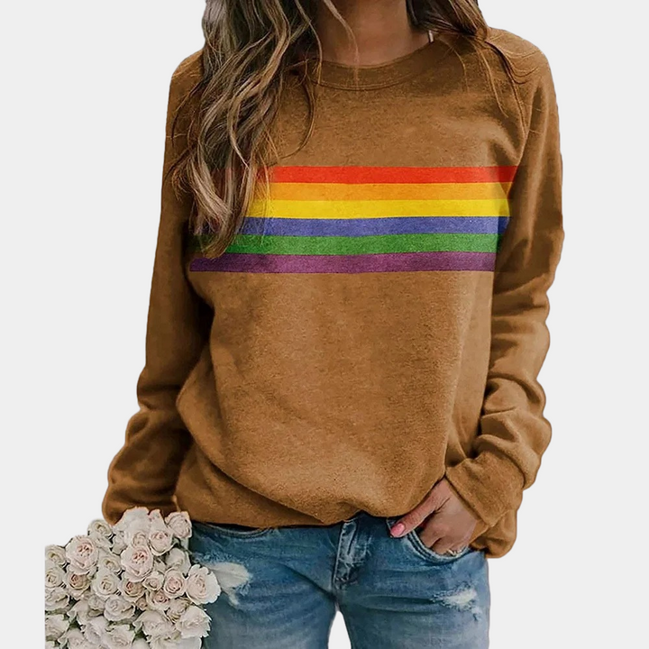 Levoire | Sweat-Shirt Féminin Élégant Avec Une Allure Stylée Khaki