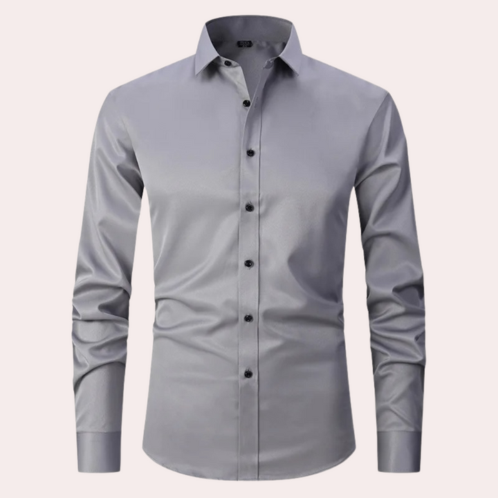Levoire | Classique Stretch Chemise Homme Gris