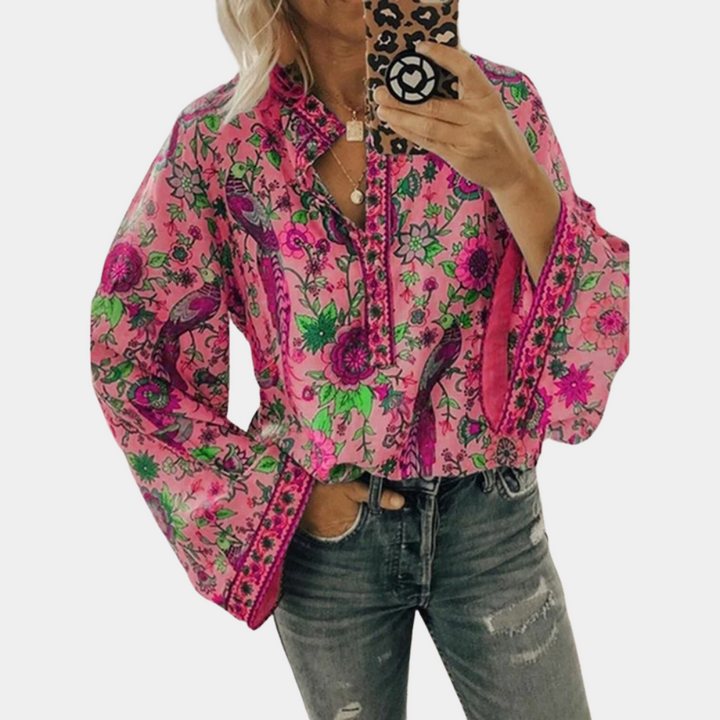 Levoire | Blouse À Fleurs À Manches Longues Pour Femmes Rosa