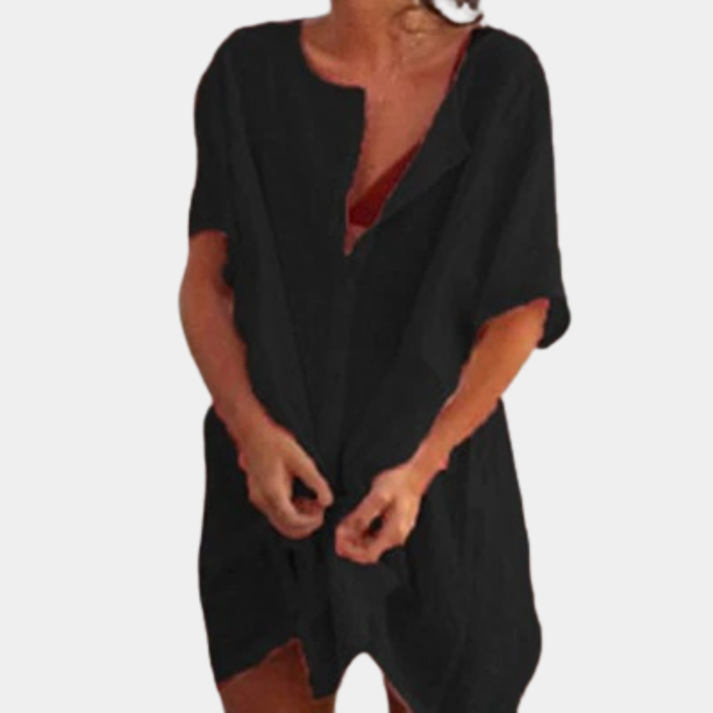 Levoire | Robe Chemise Confortable Pour Femmes Noir