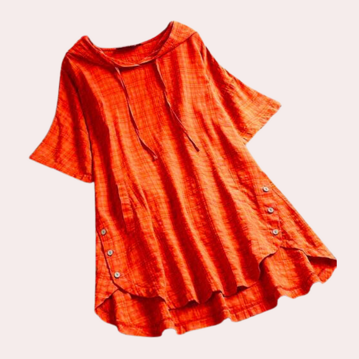 Levoire | Chemisier Femme Élégant En Tissu Léger Et Respirant Orange