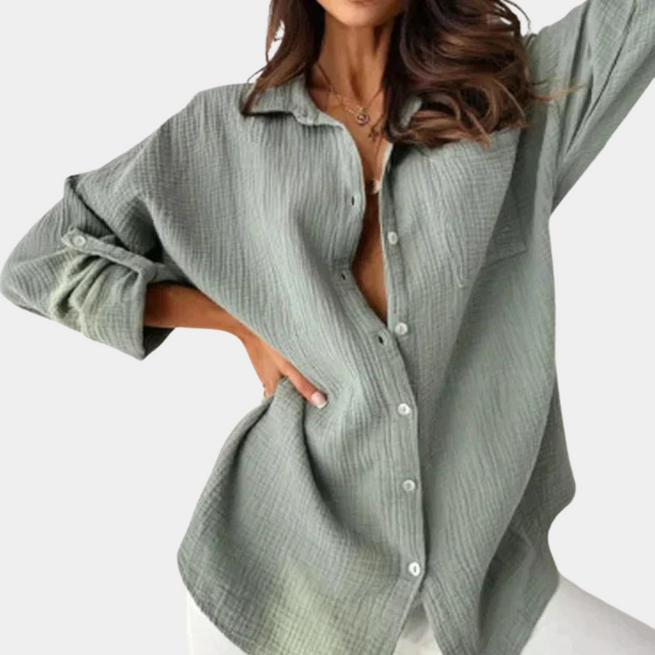 Levoire | Chemisier D'Été Avec Boutons Pour Femmes Gris