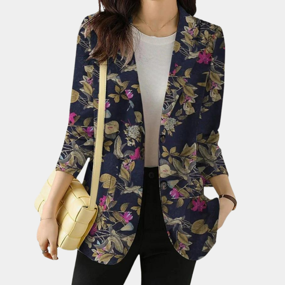 Levoire | Veste Féminine Florale Bleu foncé