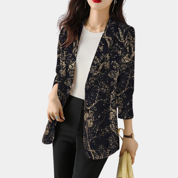 Levoire | Veste Féminine Florale Marine bleu