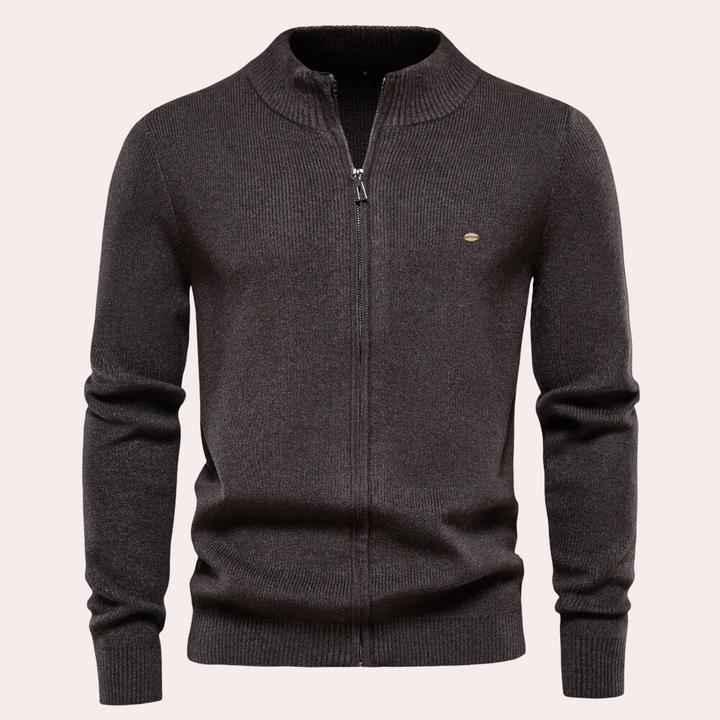 Levoire | Pull Décontracté Pour Hommes Avec Zip Gris foncé