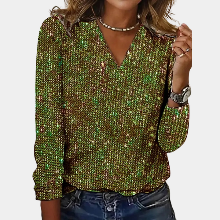 Levoire | Décolleté en V Paillettes Vert