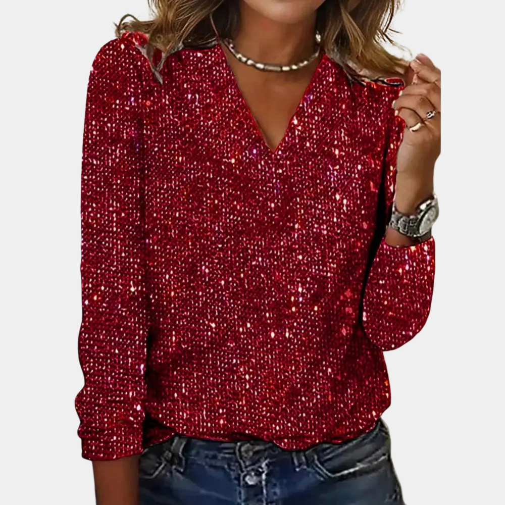 Levoire | Décolleté en V Paillettes Rot