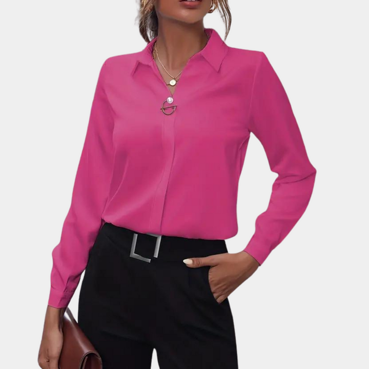 Levoire | Blouse Raffinée En Couleur Unie Pour Femmes Rosa rouge