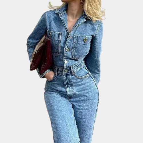 Levoire | Salopette En Jean Avec Manches Raglan Et Jambes Droites