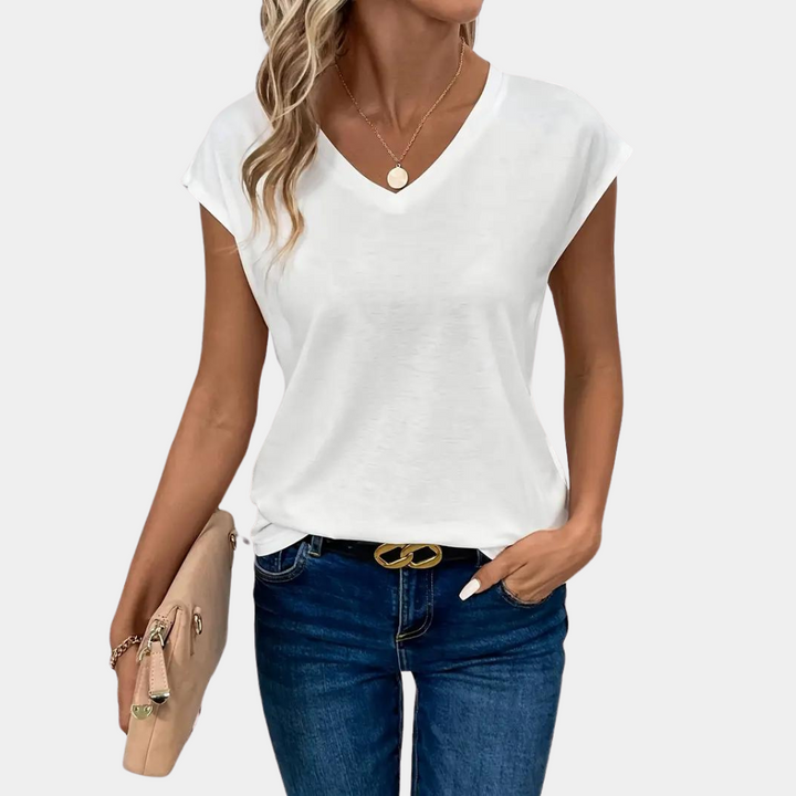Levoire | T-Shirt Parfaitement Ajusté Et Confortable Avec Décolleté En V Pour Femmes