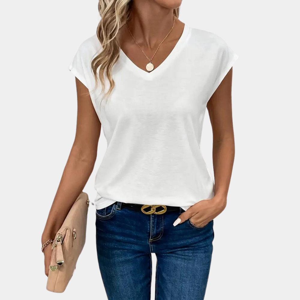 Levoire | T-Shirt À Coupe Parfaite Et Confortable Avec Décolleté En V Pour Femmes