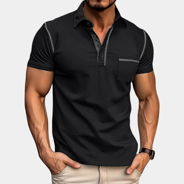 Levoire | Polo Shirt Élégant Pour Hommes À Manches Courtes Noir