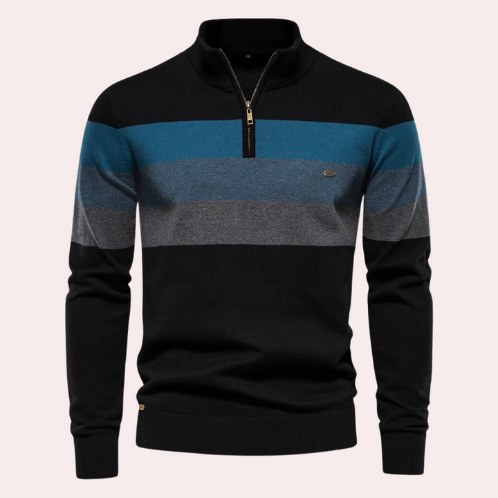 Levoire | Pull Pour Homme À Rayures Tendance Noir