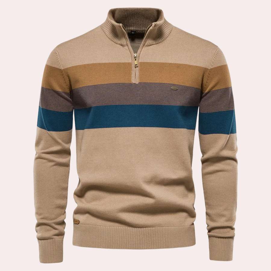 Levoire | Pull Pour Homme À Rayures Tendance Khaki
