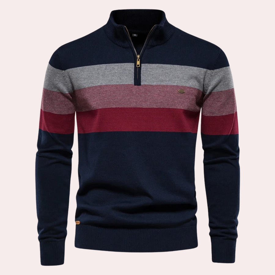 Levoire | Pull Pour Homme À Rayures Tendance Bleu marine