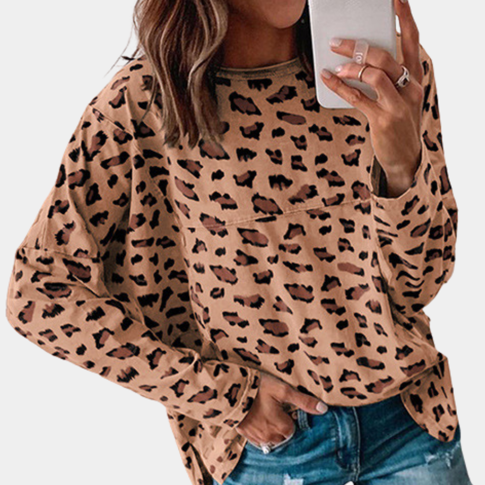 Levoire | Sweatshirt Pour Femmes Élégant Et Décontracté Avec Imprimé Braun