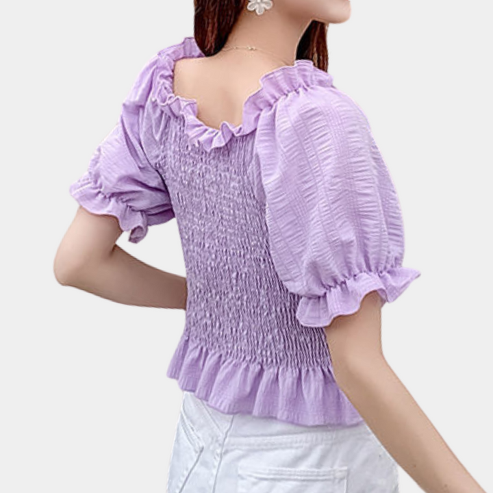 Levoire | Blouse D'Été Moderne Avec Des Manches Bouffantes En Tissu Léger