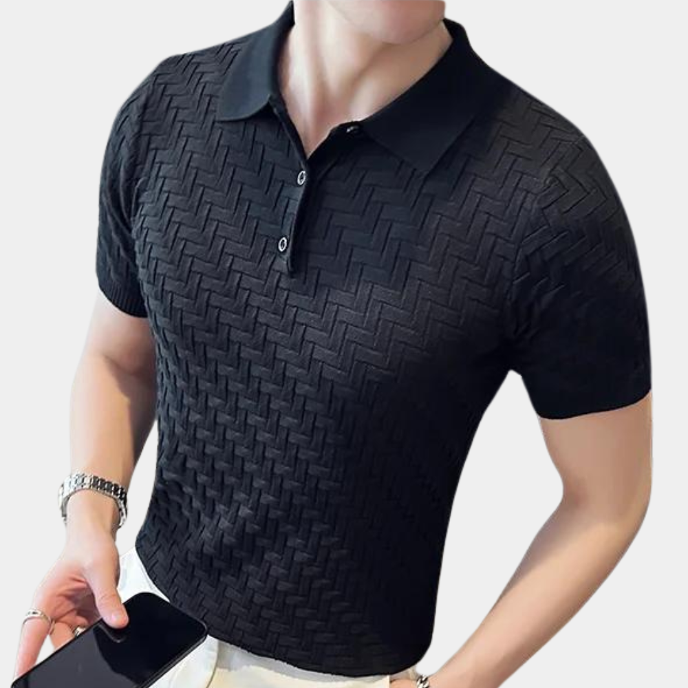 Levoire | Polo Shirt De Luxe À Manches Courtes Pour Hommes Noir