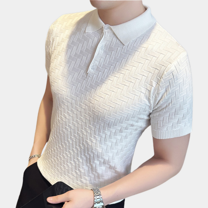 Levoire | Polo Shirt De Luxe À Manches Courtes Pour Hommes Blanc