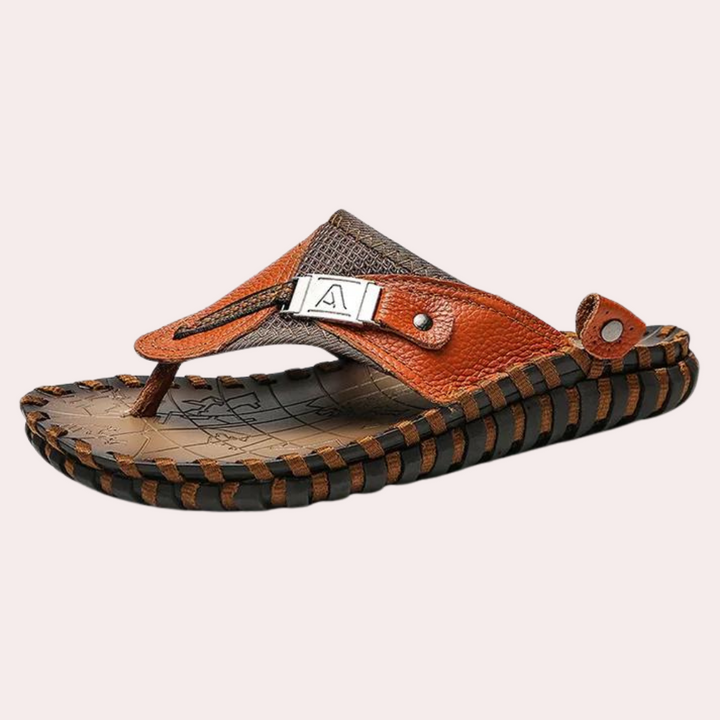 Levoire | Sandales Pour Hommes Cuir Luxe Confort Ultime Noir/Marron