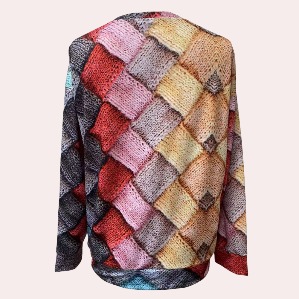 Levoire | Comfortable Round Neck Shirt With Long Sleeves And A Beautiful Print