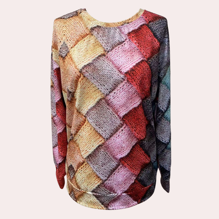 Levoire | Comfortable Round Neck Shirt With Long Sleeves And A Beautiful Print