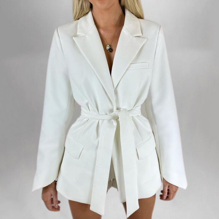 Levoire | Blazer Élégant Avec Ceinture Pour Tenues Élégantes Blanc