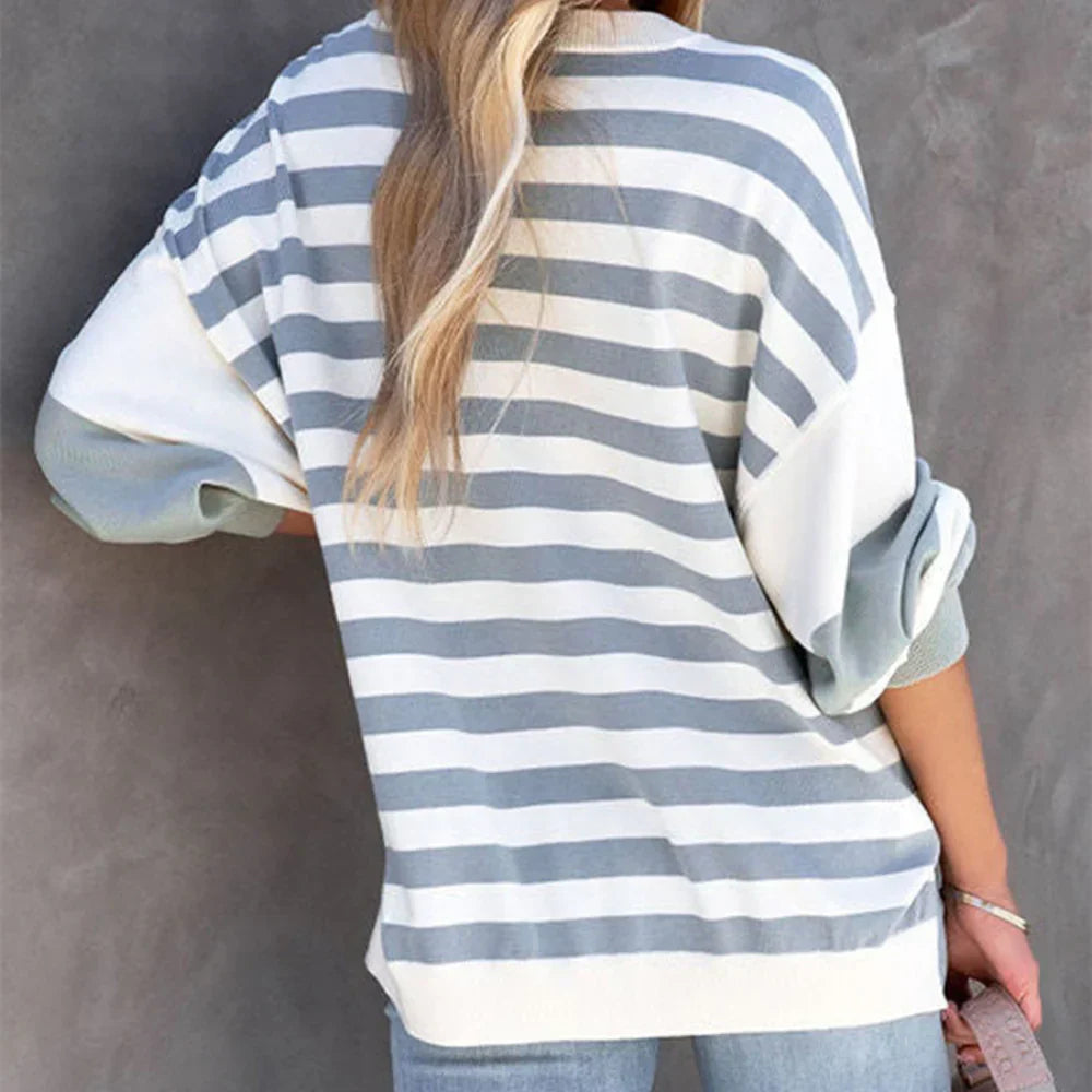Levoire | Pull Rayé Avec Épaules Dénudées Pour Femmes