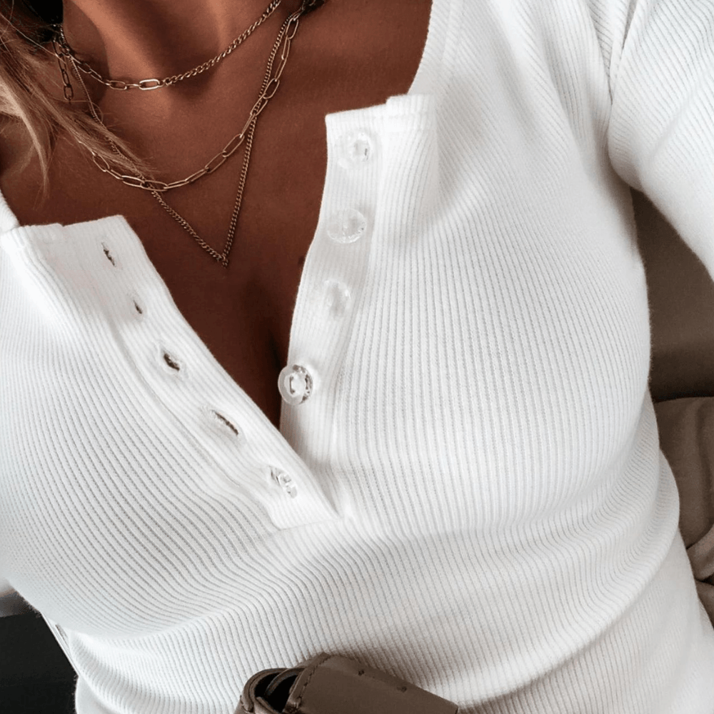 Levoire | T-Shirt Basique À Manches Longues Blanc