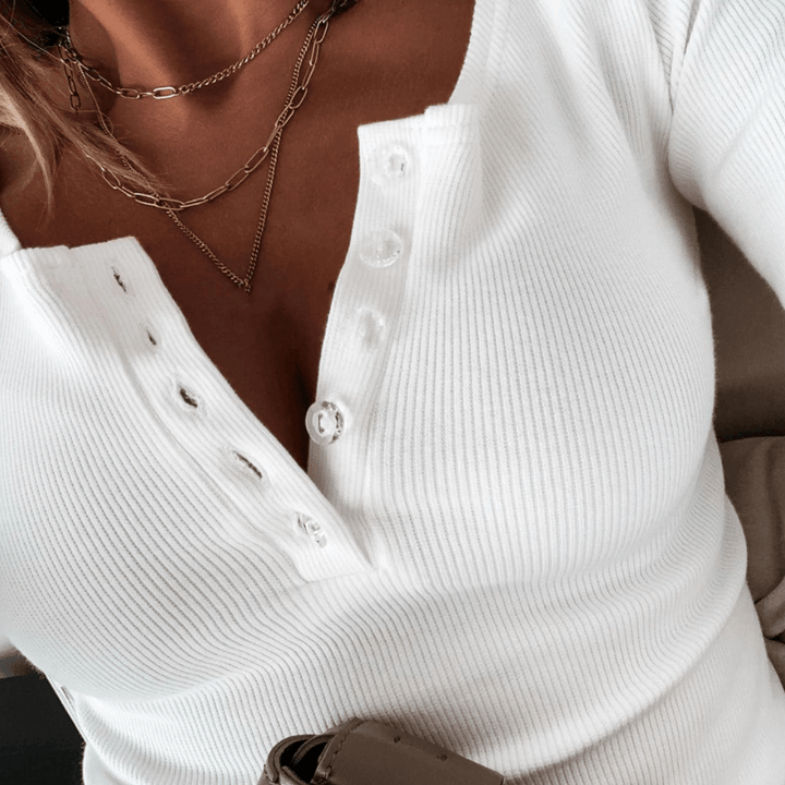 Levoire | T-Shirt Basique À Manches Longues Blanc