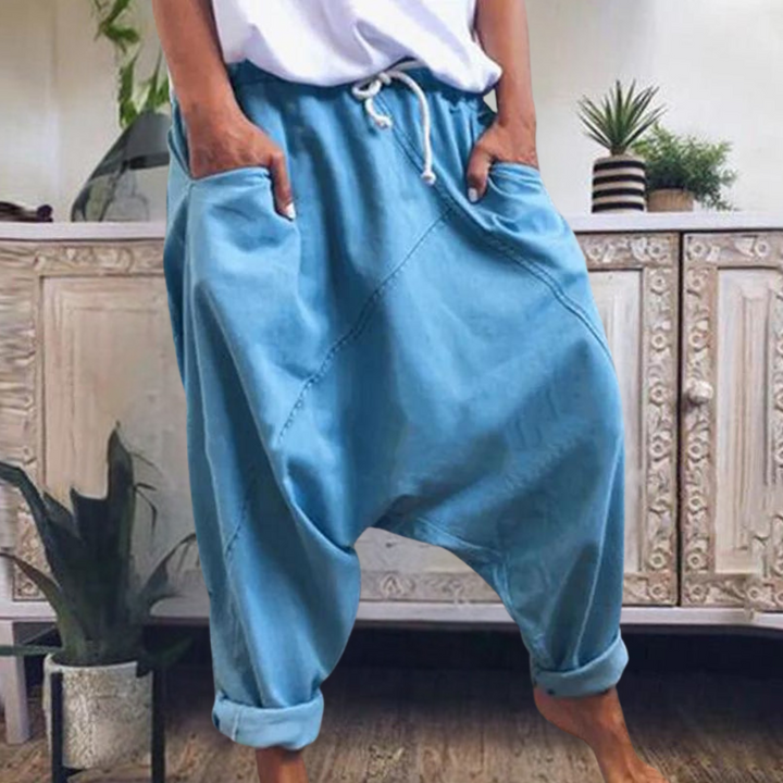 Levoire | Pantalons À Cordon Avec Poches Pour Femmes Bleu