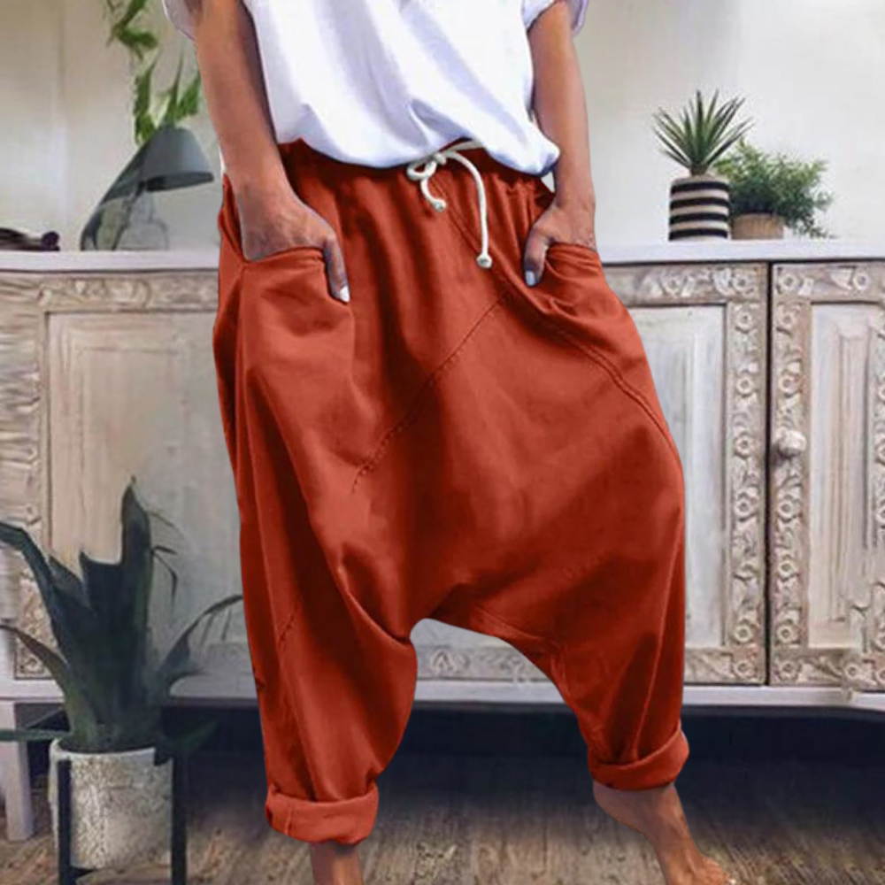 Levoire | Pantalons À Cordon Avec Poches Pour Femmes Orange