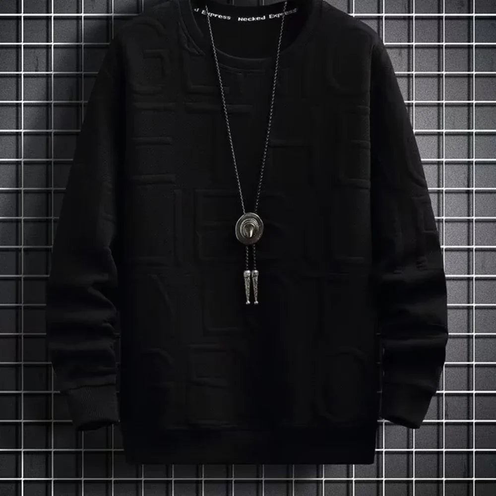 Levoire | Pull Homme Avec Structure En Relief Noir