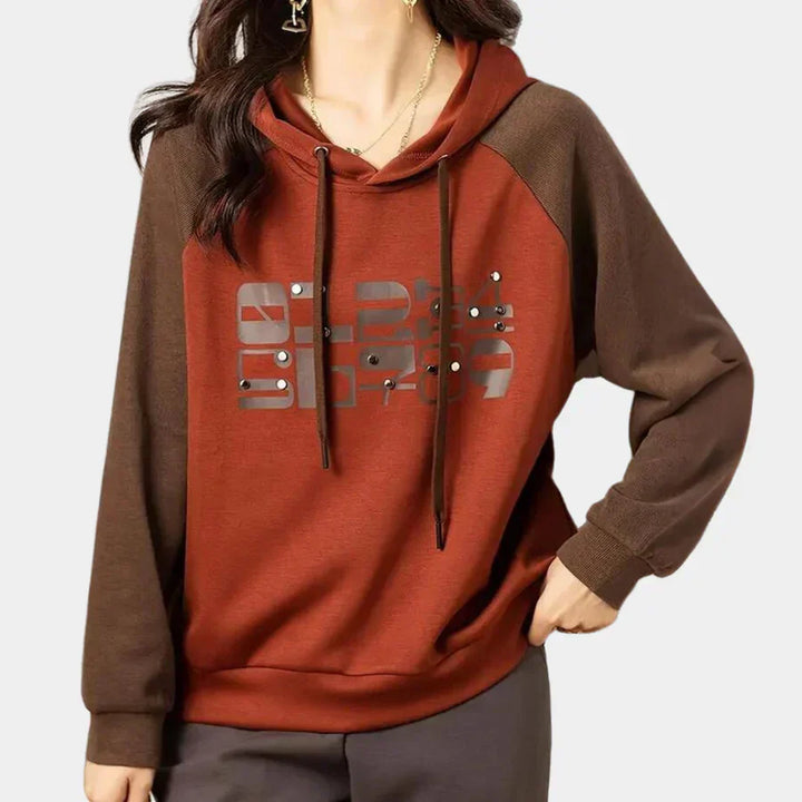 Levoire | Pull À Capuche Bicolore Confortable Pour Femmes Braun