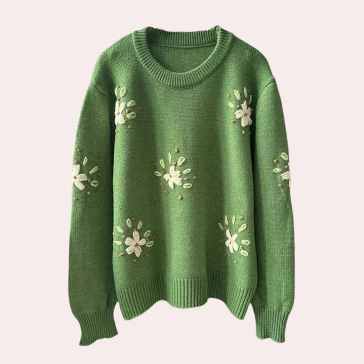 Levoire | Pull Décontracté Avec Ourlet Côtelé Pour Femmes Vert