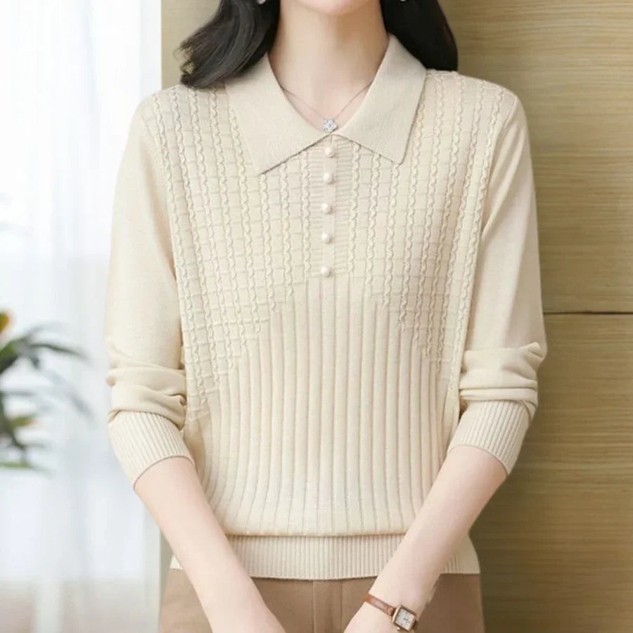 Levoire | Pull En Tricot Simple Pour Femmes Beige