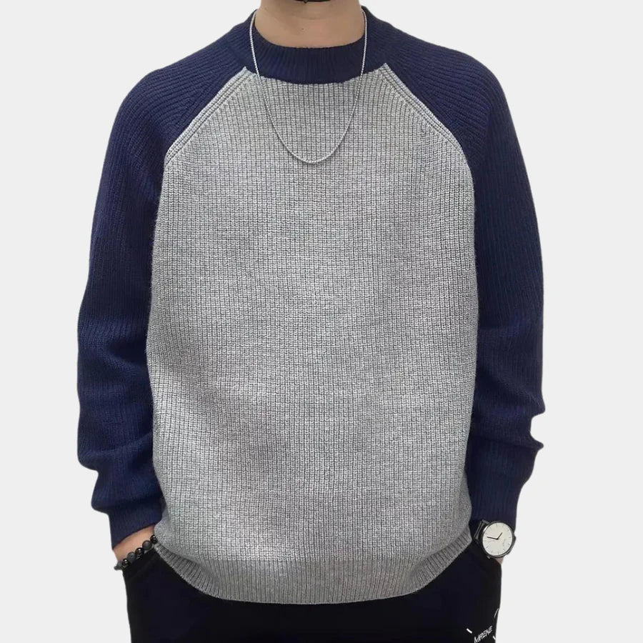 Levoire | Pull Homme Avec Armure Contrastante Gris