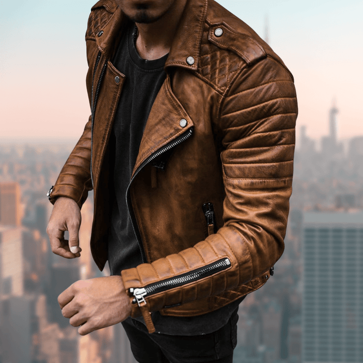 Levoire | Veste en cuir stylée et résistante. Braun