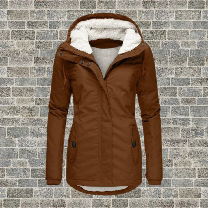 Levoire | Manteau en coton plissé avec capuche Brun
