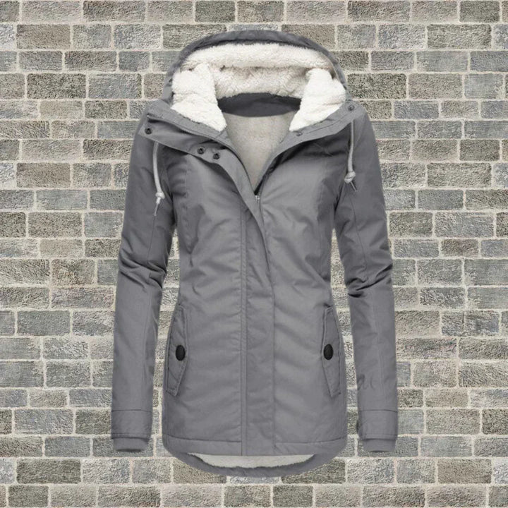 Levoire | Manteau en coton plissé avec capuche Gris