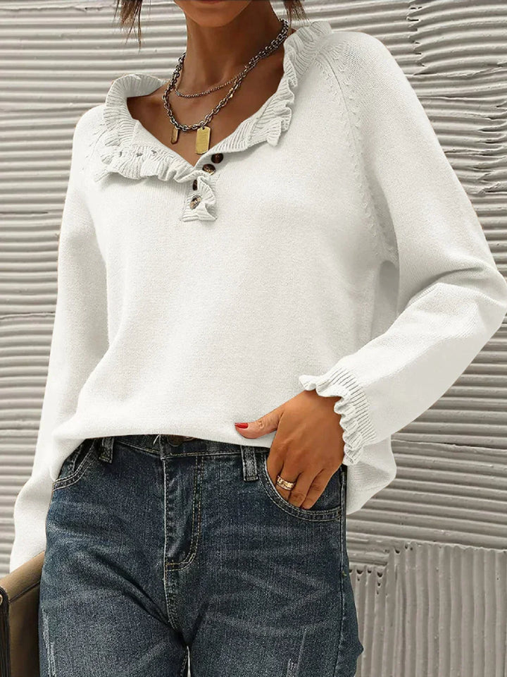 Levoire | Chemise À Manches Longues Confortable Avec Col Blanc