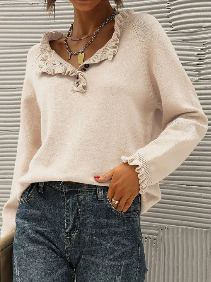 Levoire | Chemise À Manches Longues Confortable Avec Col Beige