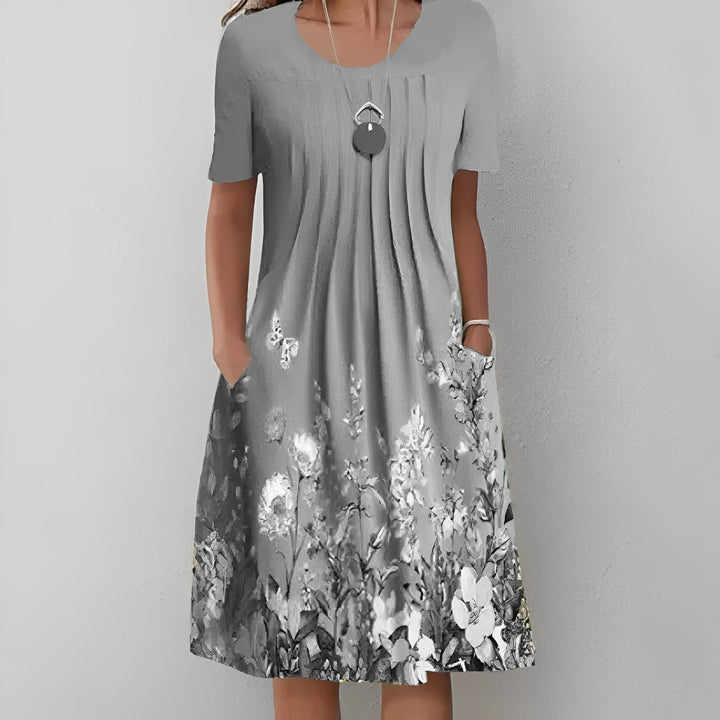 Levoire | Robe Printemps Vintage à Imprimé Floral Gris