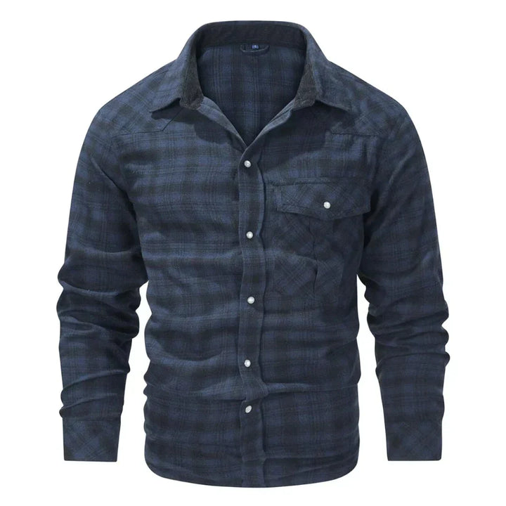 Levoire | Chemise À Carreaux Retro Elegant Hommes Bleu