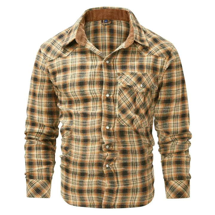 Levoire | Chemise À Carreaux Retro Elegant Hommes Jaune